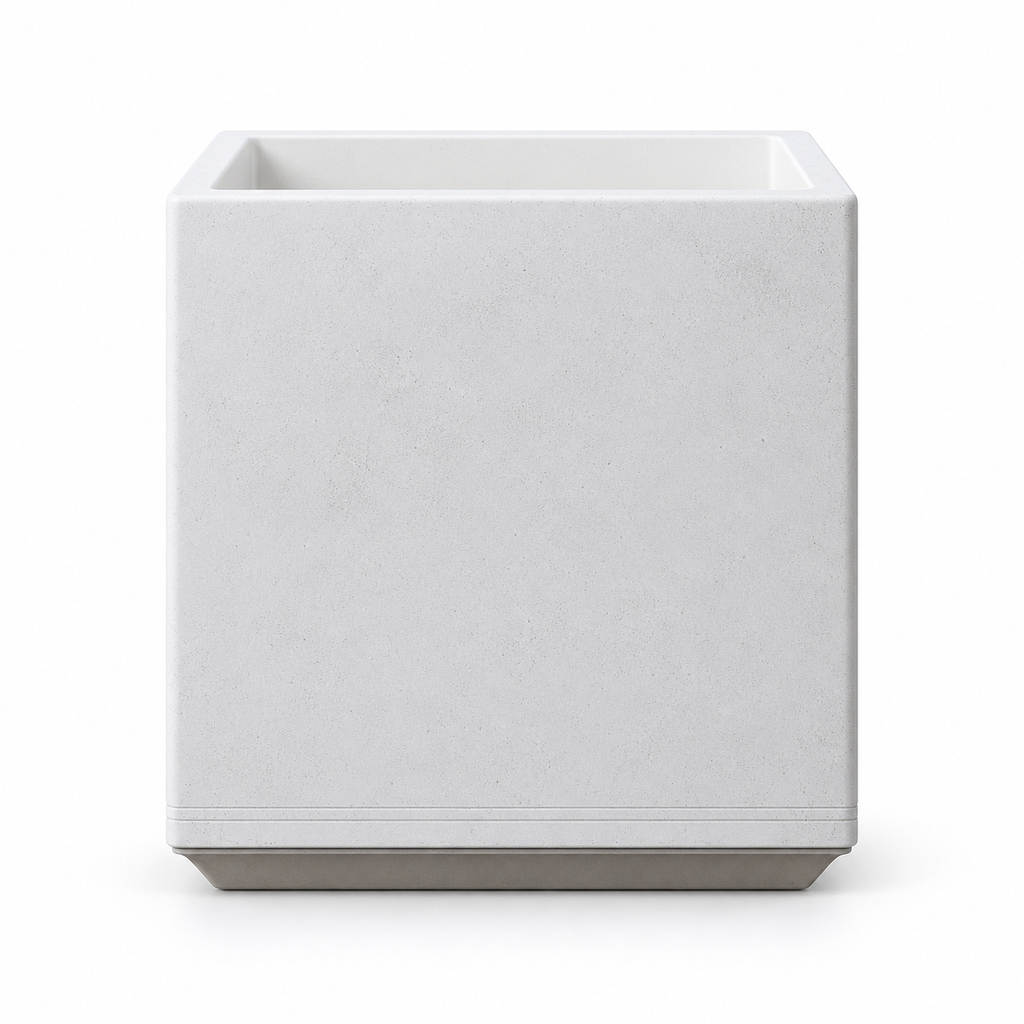 White Square Planter