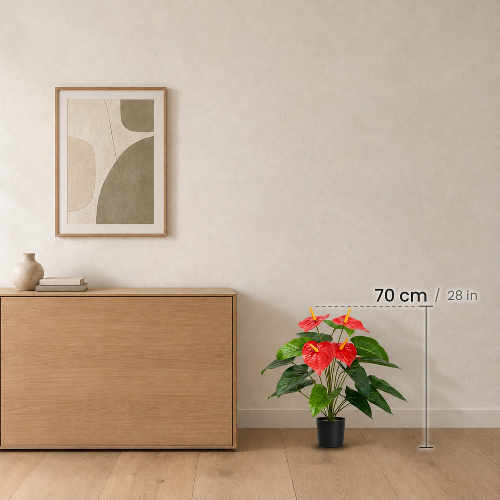 Artificial Anthurium 70 cm, in a room for scale
