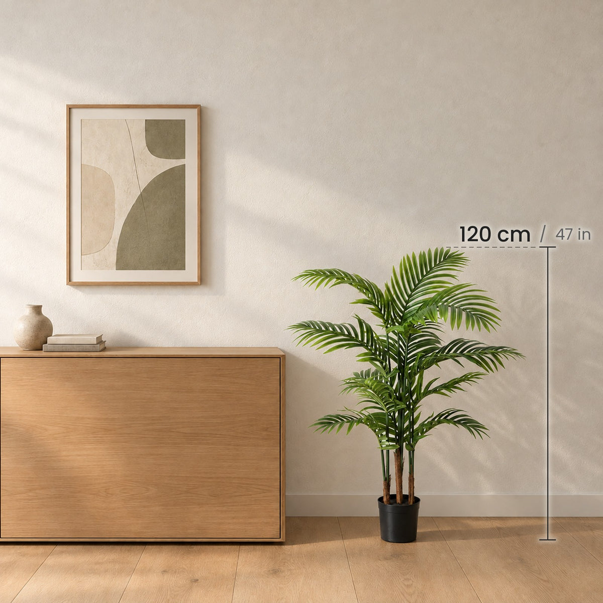 Artificial Areca Palm 120 cm, in a room for scale